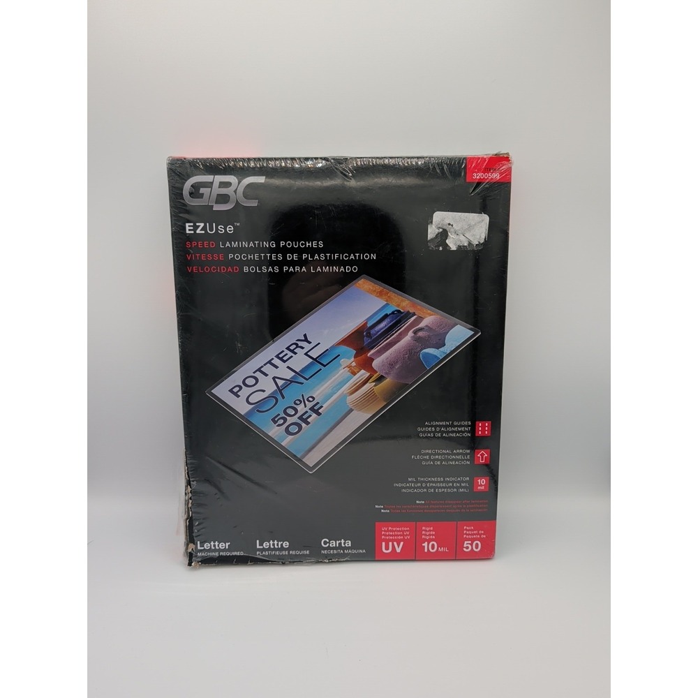 GBC 3200599 EZUse Thermal Laminating Pouches 10 mil 11.5x9 Letter 50ct Box
